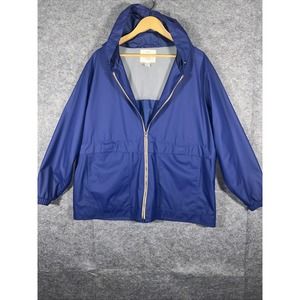 Original Weatherproof Vintage Polyurethane Shell Navy Blue Rain Jacket Men's 2XL